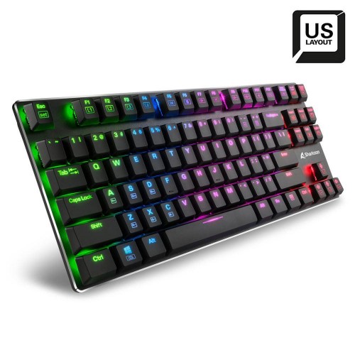 Sharkoon PureWriter TKL RGB Gaming Μηχανικό Πληκτρολόγιο Tenkeyless με Kailh Blue διακόπτες και RGB φωτισμό Αγγλικό US