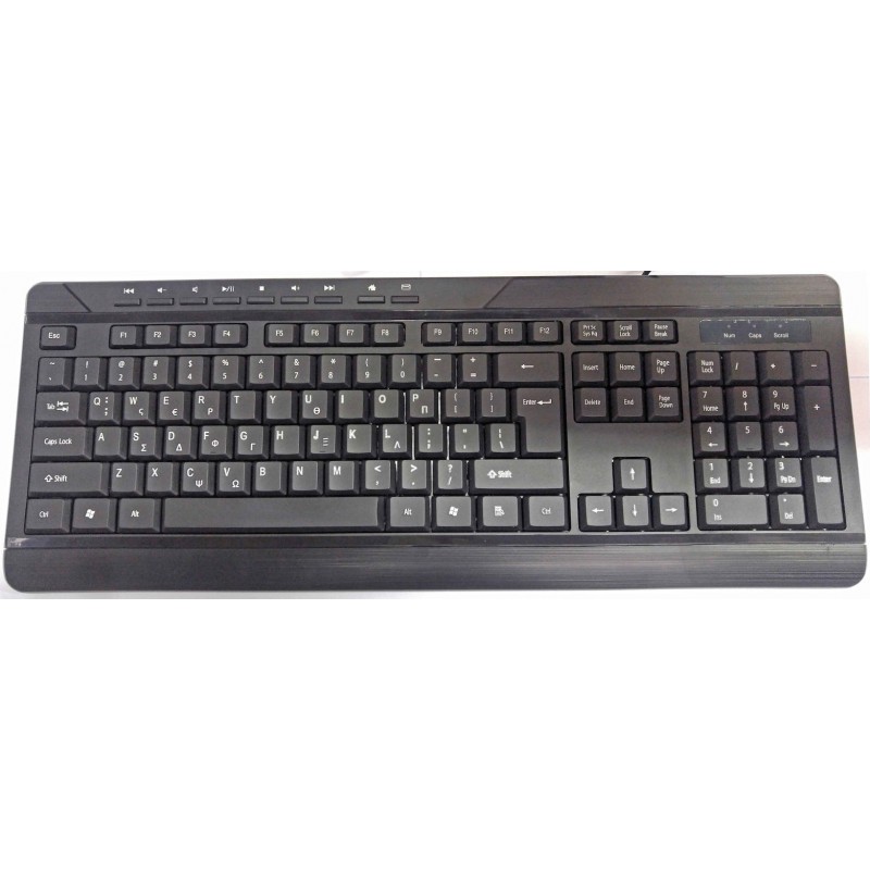 Πληκτρολόγιο MediaRange Multimedia Wired Black MROS102-GR